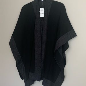 Charter Club Black and Gray Poncho